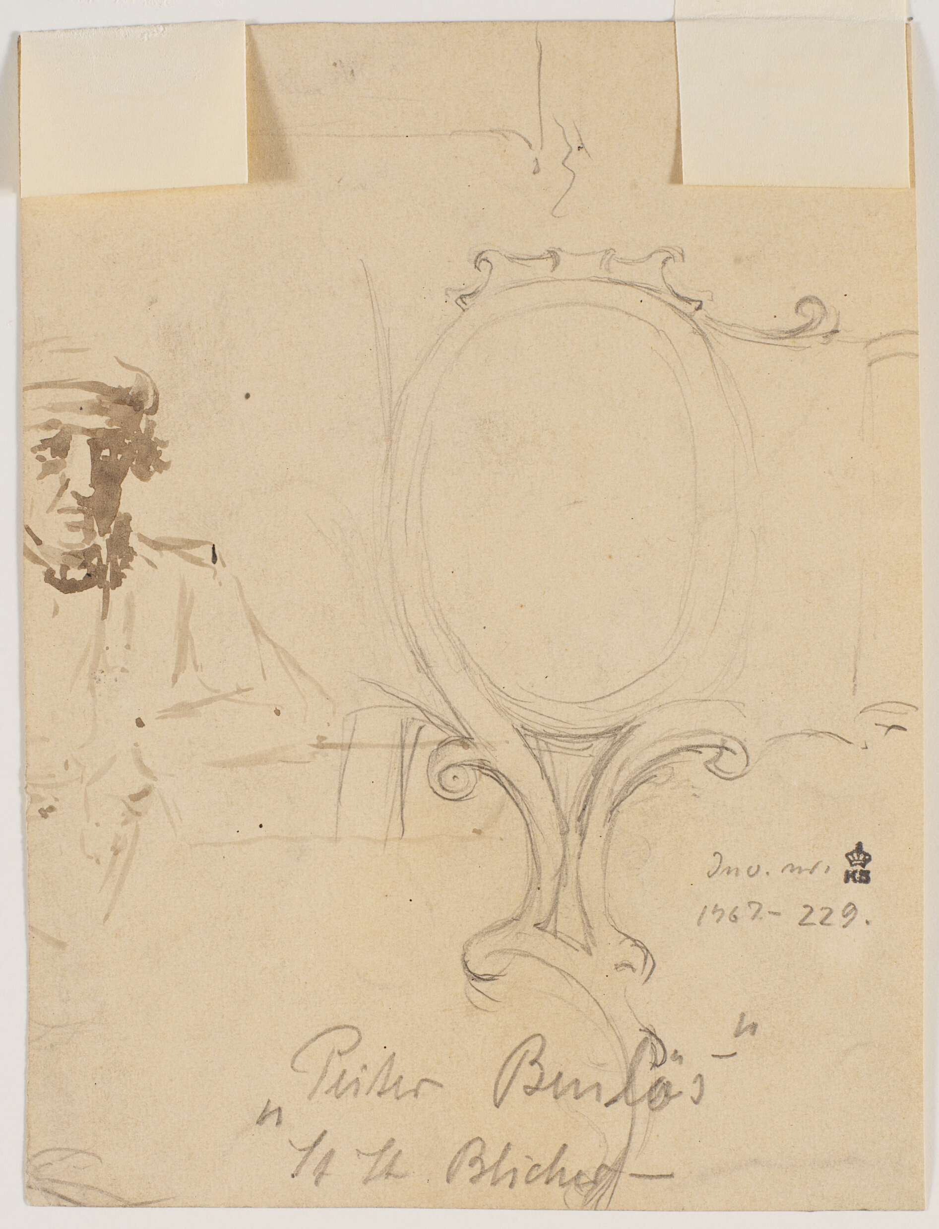 Studie af siddende mand med kasket